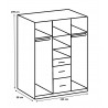 Armoire enfant moderne 135 cm béton clair/graphite Wembley