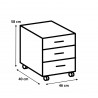 Caisson de bureau moderne béton clair/graphite Wembley