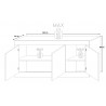 Buffet/bahut moderne 160 cm laqué avec sérigraphie Ysalis