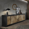 Buffet/bahut contemporain 207 cm noir mat/chêne péro Celtika