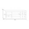Buffet/bahut contemporain 210 cm noir mat/chêne péro Celtika
