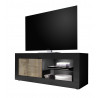 Meuble TV contemporain 140 cm noir mat/chêne péro Celtika
