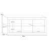 Buffet/bahut contemporain 160 cm noir mat/chêne péro Celtika