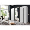 Armoire adulte contemporaine 270 cm blanc/gris Esmeralda