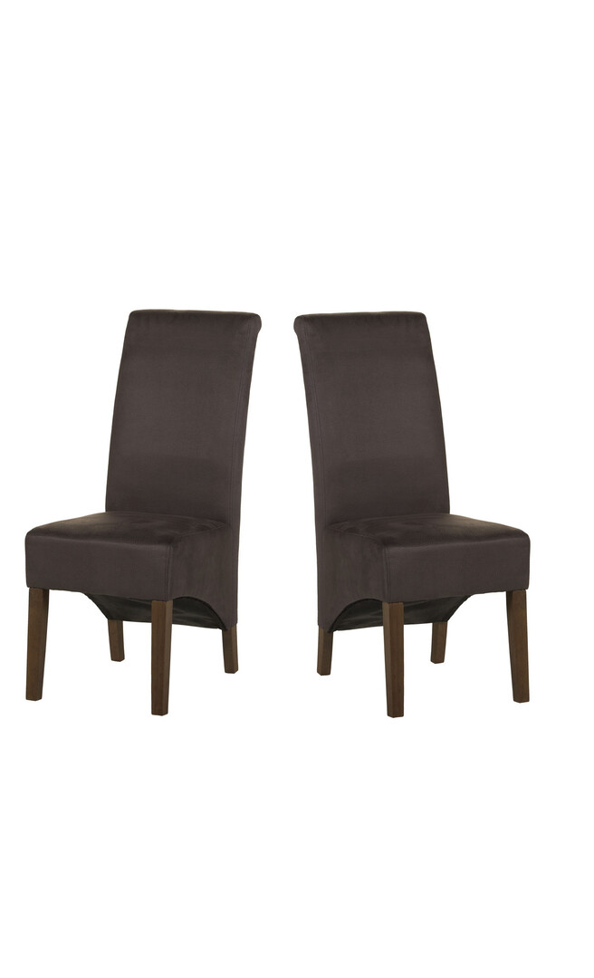 Chaise de salle à manger moderne en tissu brun (lot de 2) Alice