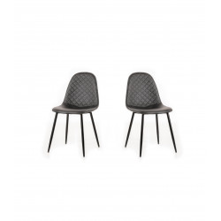 Lot de 4 chaises modernes de salle à manger en tissu bouclé Elodie