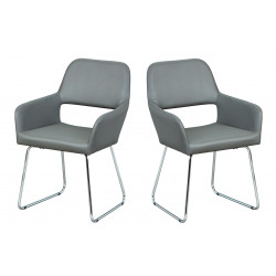 Chaise de salle à manger moderne gris foncé (lot de 2) Leanore