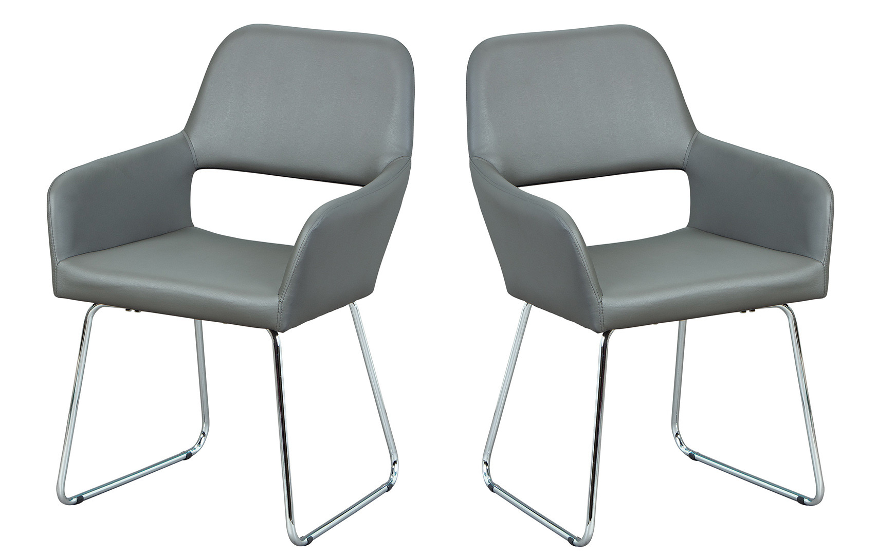 Chaise de salle à manger moderne gris foncé (lot de 2) Leanore