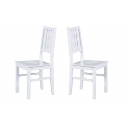 Chaise style campagne en pin massif blanc (lot de 2) Radja