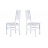 Chaise style campagne en pin massif blanc (lot de 2) Radja