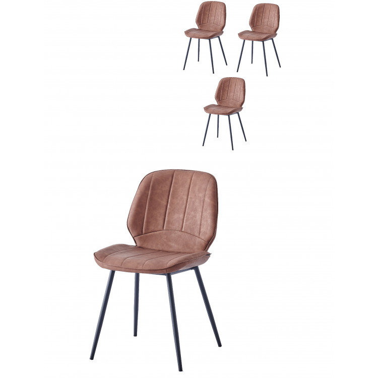 Chaise de salle à manger moderne en PU (lot de 4) Caracas