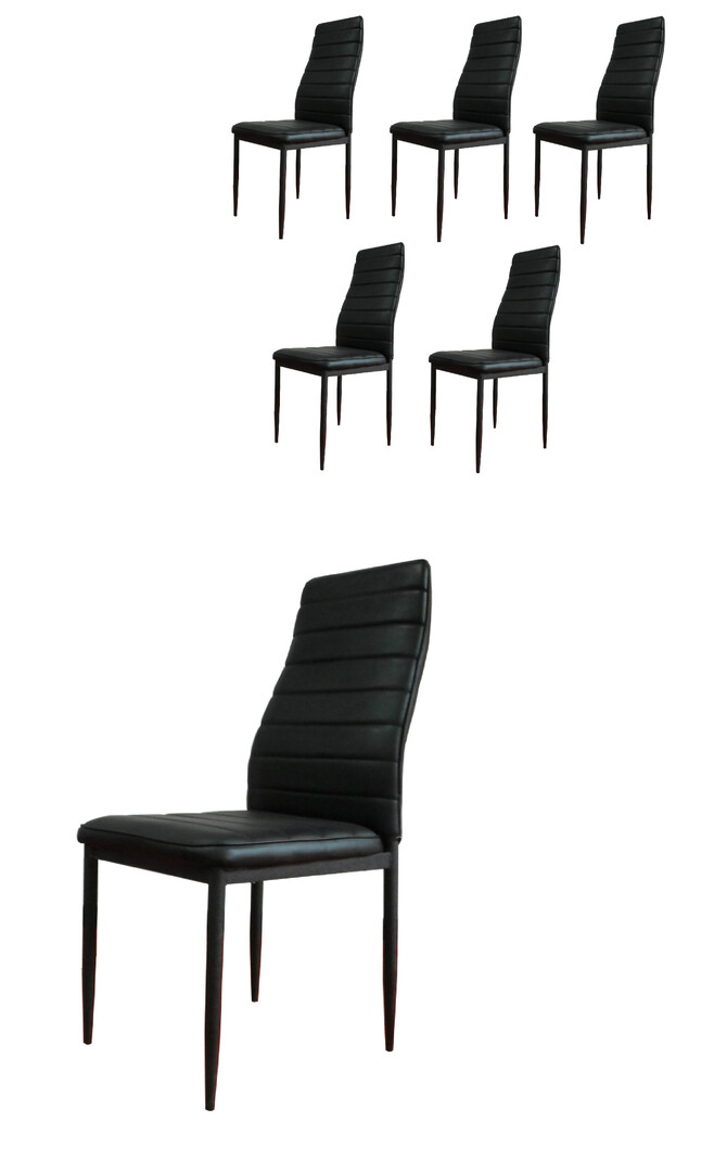 Chaise de salle à manger moderne coloris noir (lot de 6) Nantis