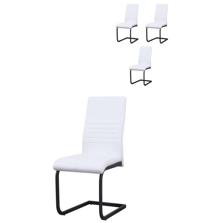 Chaise de salle à manger moderne en PU (lot de 4) Mathias