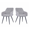 Chaise de salle à manger moderne en tissu gris (lot de 2) Indiana