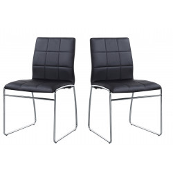 Chaise de salle à manger moderne en tissu gris (lot de 2) Jiminy