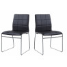 Chaise de salle à manger moderne en tissu gris (lot de 2) Jiminy