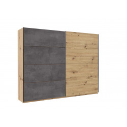 Armoire adulte contemporaine chêne/béton Melissa