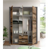 Armoire adulte contemporaine 151 cm chêne foncé/béton Jérome