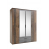 Armoire adulte contemporaine 159 cm chêne foncé/béton New Jersey