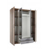 Armoire adulte contemporaine 159 cm chêne foncé/béton New Jersey