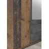 Armoire adulte contemporaine 159 cm chêne foncé/béton New Jersey