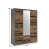 Armoire adulte contemporaine 151 cm chêne foncé/béton Jérome