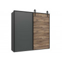 Armoire adulte industrielle chêne foncé/graphite Edmond