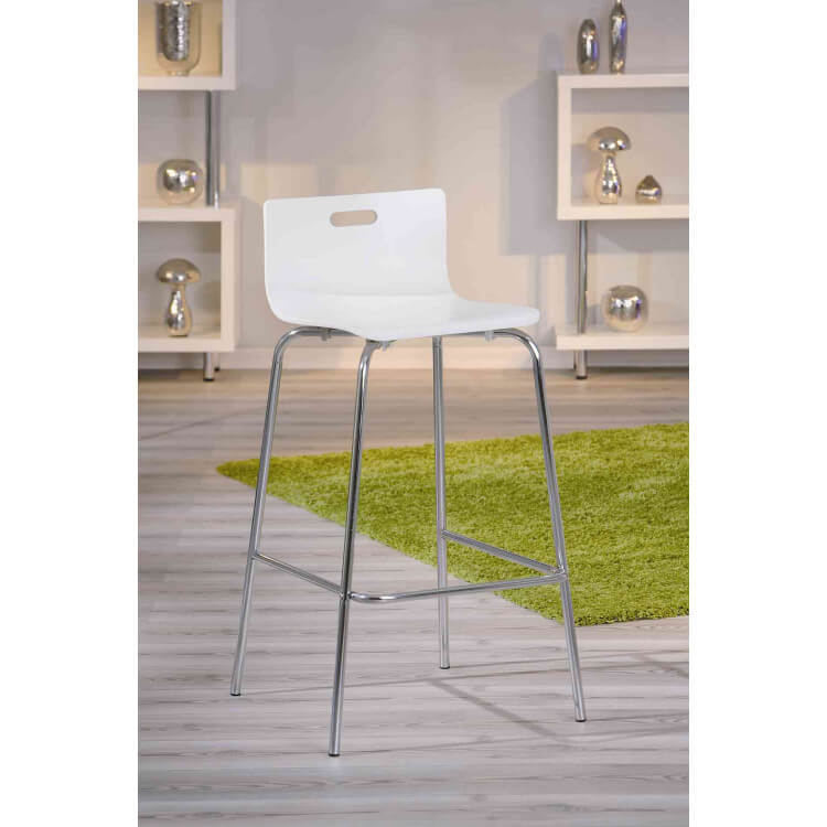 Tabourets de bar design coloris blanc (lot de 2) Palace