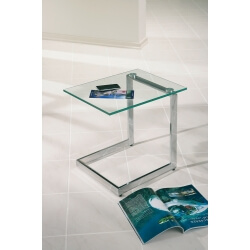 Table d'appoint design métal & verre Yolande