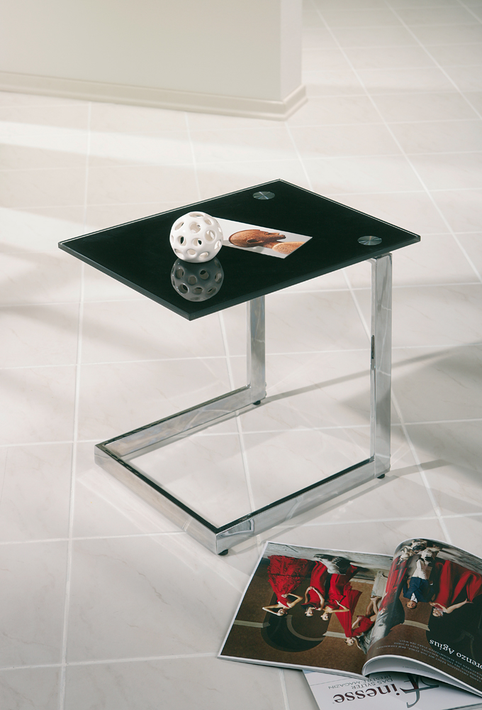 Table d'appoint design métal et verre Yolanda