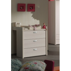 Commode à langer contemporaine coloris bouleau clair Melby