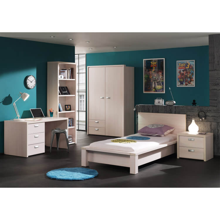 Chambre enfant complète contemporaine coloris bouleau clair Melby