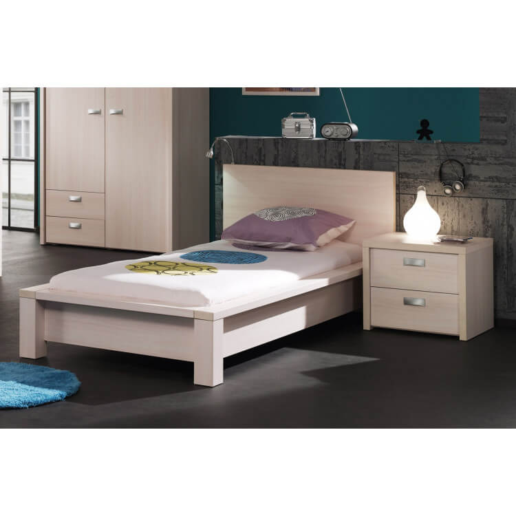 Lit enfant contemporain coloris bouleau clair Melby