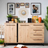 Buffet/bahut style industriel 159 cm chêne/noir Hemingway