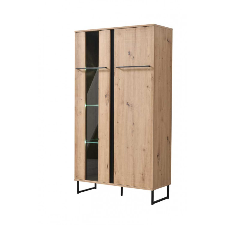 Vaisselier/argentier style industriel chêne/noir Hemingway