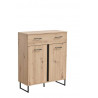 Meuble de rangement style industriel chêne/noir Hemingway