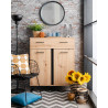 Meuble de rangement style industriel chêne/noir Hemingway