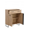 Meuble de rangement style industriel chêne/noir Hemingway