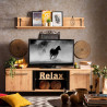 Meuble TV style industriel 171 cm chêne/noir Hemingway