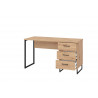 Bureau droit style industriel chêne/noir Hemingway