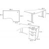 Bureau d'angle moderne blanc Alex