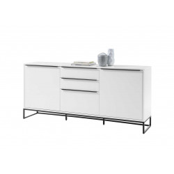 Buffet/bahut industriel 184 cm blanc laqué mat Elisabeth