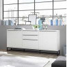 Buffet/bahut industriel 184 cm blanc laqué mat Elisabeth