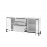 Buffet/bahut industriel 184 cm blanc laqué mat Elisabeth