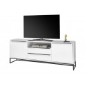 Meuble TV industriel 184 cm blanc laqué mat Elisabeth