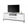 Meuble TV industriel 184 cm blanc laqué mat Elisabeth