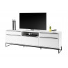 Meuble TV industriel 215 cm blanc laqué mat Elisabeth