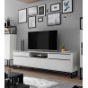 Meuble TV industriel 215 cm blanc laqué mat Elisabeth