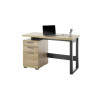 Bureau droit style industriel chêne/noir Juliano