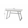 Bureau droit industriel blanc laqué mat Mistral